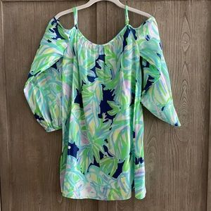 Lilly Pulitzer Candace off shoulder silk dress XXS